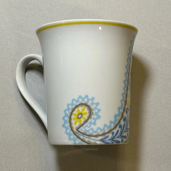 Dena Home Paisley Porcelain Handled Trumpet Shape Coffee Mug 12oz - Picture 6 of 6